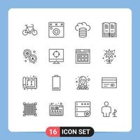 paquete de 16 signos y símbolos de esquemas modernos para medios de impresión web como nube de preguntas de negocios qa elementos de diseño de vectores editables abiertos