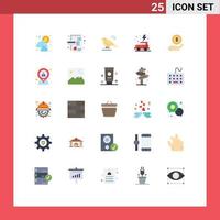 paquete de iconos de vector de stock de 25 signos y símbolos de línea para elementos de diseño de vector editables de tierra verde de pájaro de coche de compras
