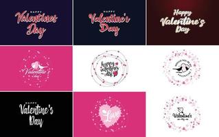 Love word art design with a heart-shaped background and a bokeh effect vector