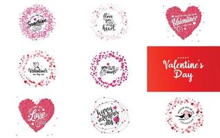 Happy Valentine's Day typography poster with handwritten calligraphy text. isolated on white background vector illustration