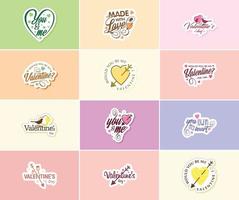 Celebrating the Magic of Love on Valentine's Day Stickers vector