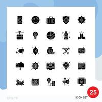 25 iconos creativos, signos y símbolos modernos del escudo del cliente, elementos de diseño vectorial editables para viajes de atención médica aterradores vector