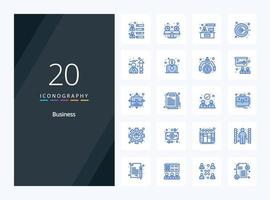 20 Business Blue Color icon for presentation vector