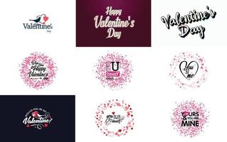 Happy Valentine's Day typography poster with handwritten calligraphy text. isolated on white background vector illustration