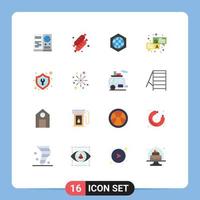 Set of 16 Modern UI Icons Symbols Signs for settings chat earth question answer Editable Pack of Creative Vector Design Elements