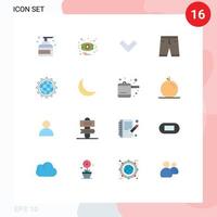 16 Creative Icons Modern Signs and Symbols of world dress mask clothing accessories Editable Pack of Creative Vector Design Elements