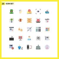 Pictogram Set of 25 Simple Flat Colors of election bribe color view eye Editable Vector Design Elements