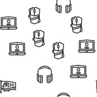 Computer Accessories And Parts Vector Seamless Pattern