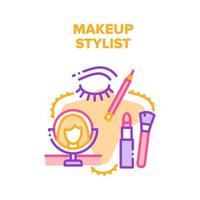 ilustración de color de concepto de vector de estilista de maquillaje