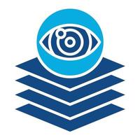 Depth Perception Glyph Two Color Icon vector