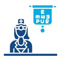 Optometrist Female Glyph Two Color Icon vector