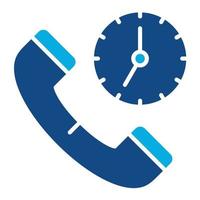 Call Time Glyph Two Color Icon vector