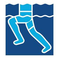 Aqua Jogging Glyph Two Color Icon vector