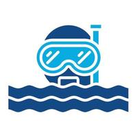 Diving Glyph Two Color Icon vector