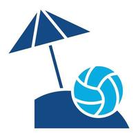 Beach Volleyball Glyph Two Color Icon vector