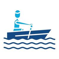 Canoeing Glyph Two Color Icon vector