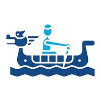 Dragon Boat Racing Glyph Two Color Icon vector