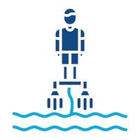 Flyboarding Glyph Two Color Icon vector