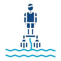 Flyboarding Glyph Two Color Icon vector