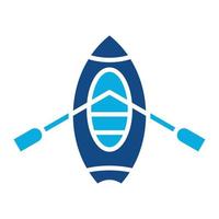 Kayaking Glyph Two Color Icon vector