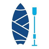 paddleboarding glifo icono de dos colores vector