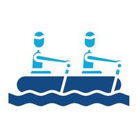icono de dos colores de glifo de rafting vector
