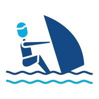 Windsurfing Glyph Two Color Icon vector