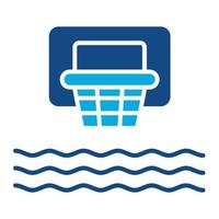 agua baloncesto glifo icono de dos colores vector