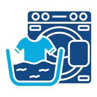 Laundry Glyph Two Color Icon vector