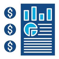 Financial Statement Glyph Two Color Icon vector