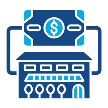 icono de dos colores de glifo de activos fijos vector