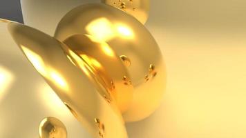 luxury golden beads background, pearls background 3D render photo