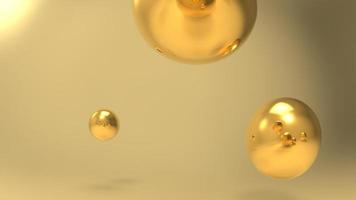 fondo de perlas doradas de lujo, render 3d de fondo de perlas foto