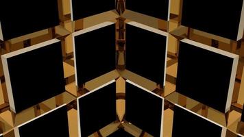 fondo de estructura geométrica de estructura metálica moderna 3d de bronce foto