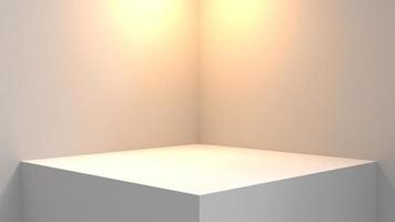 blank stand interior design, empty room for show case background, 3D rendering white color blank stand interior design photo