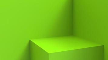 blank stand interior design, empty room for show case background, 3D rendering green blank stand interior design photo