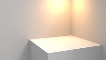 blank stand interior design, empty room for show case background, 3D rendering white color blank stand interior design photo