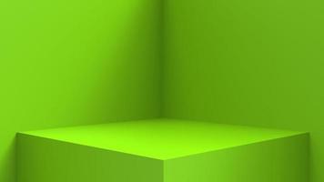 blank stand interior design, empty room for show case background, 3D rendering green blank stand interior design photo