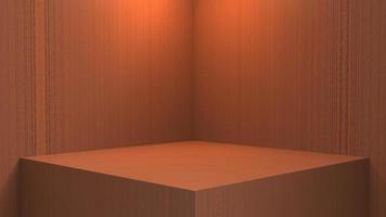 blank stand interior design, empty room for show case background, 3D rendering mahogany wood blank stand interior design photo