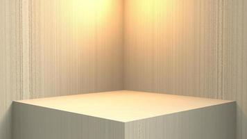 blank stand interior design, empty room for show case background, 3D rendering mapple wood blank stand interior design photo