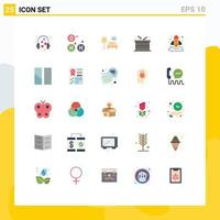 Set of 25 Modern UI Icons Symbols Signs for chart happy lump announcement celebration Editable Vector Design Elements