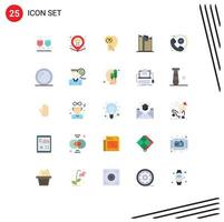 Modern Set of 25 Flat Colors Pictograph of medical assistance skyscraper activity office speed Editable Vector Design Elements