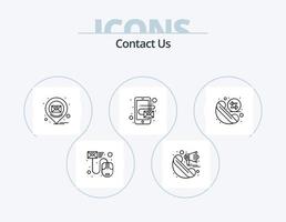 Contact Us Line Icon Pack 5 Icon Design. email. mail. call. laptop. computer vector