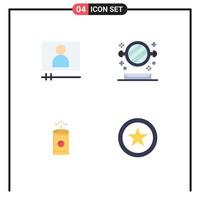 Pack of 4 creative Flat Icons of video chinese bathroom toilet interface Editable Vector Design Elements