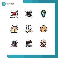 9 Creative Icons Modern Signs and Symbols of funds charity target gift black friday Editable Vector Design Elements