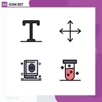 4 Filledline Flat Color concept for Websites Mobile and Apps bold holy arrows opposites islam Editable Vector Design Elements