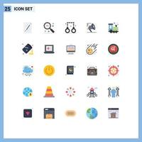 Modern Set of 25 Flat Colors Pictograph of digital atoumation search marketing penalty Editable Vector Design Elements