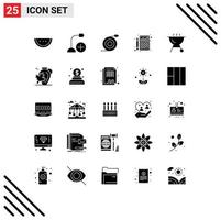 paquete de iconos de vector de stock de 25 signos y símbolos de línea para gráfico de alimentos calculadora curva contabilidad elementos de diseño de vector editables