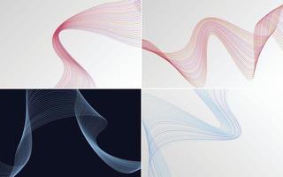 Collection of geometric minimal lines pattern set vector