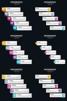 mejore su presentación con seis infografías vectoriales y diagramas de ciclo vector